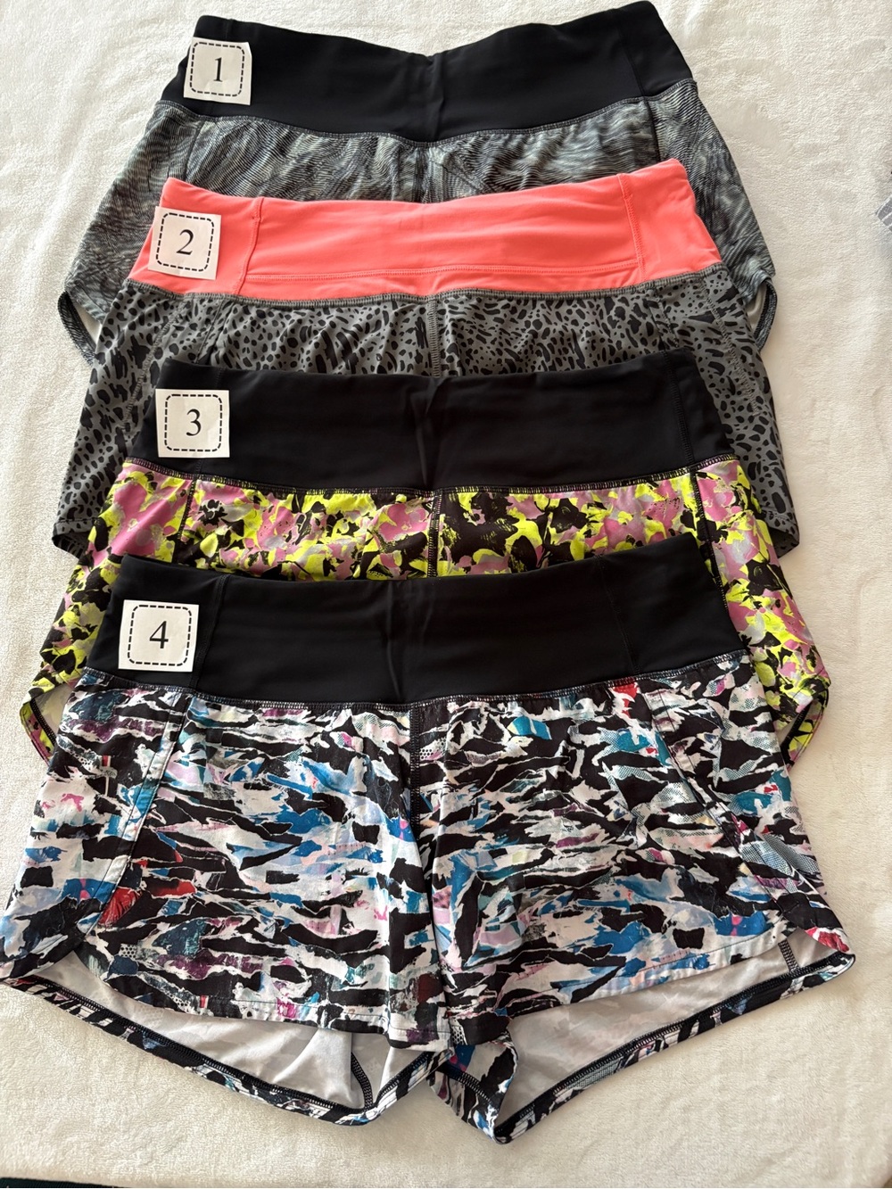 Lululemon speed up shorts. All size 6. Good condition and clean liners.